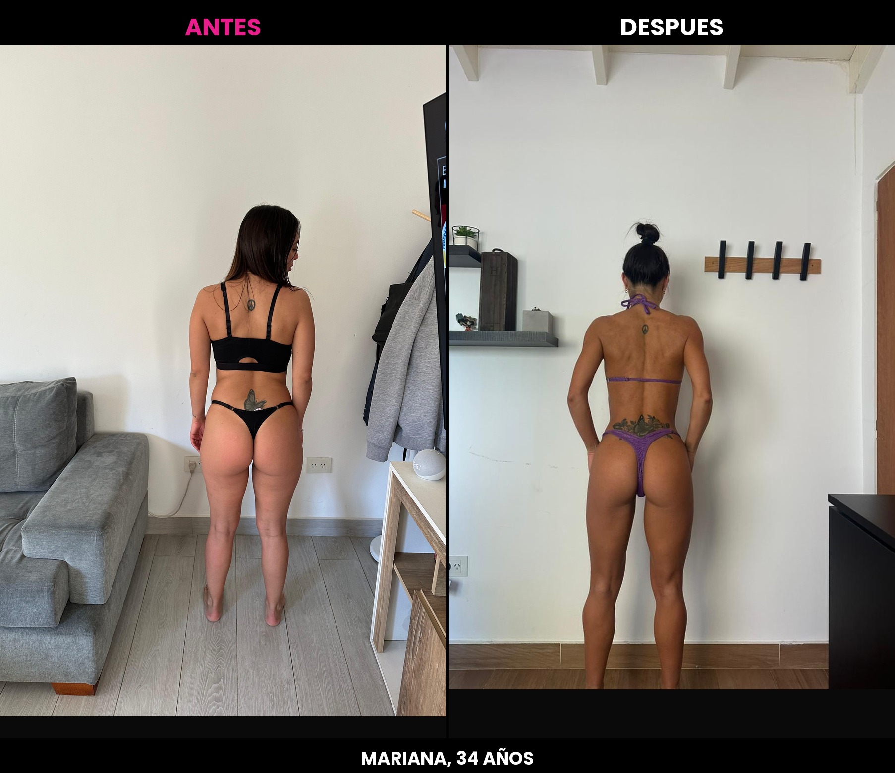 Mariana, antes y después - espalda