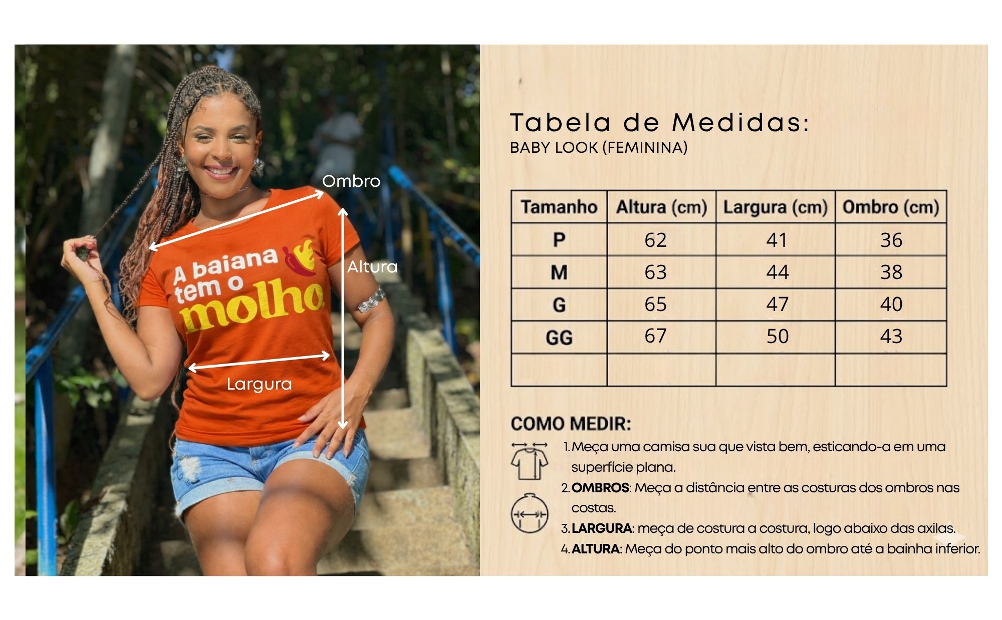 Tabela de medidas feminina Empatizee