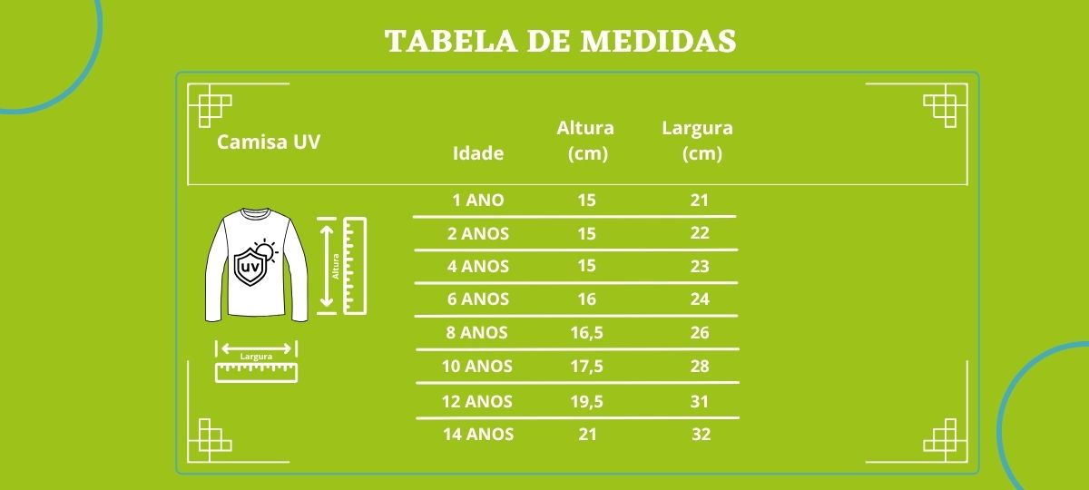 camisa uv infantil para criancas e adolescentes