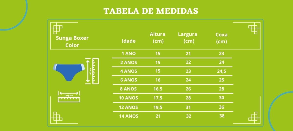 sunga infantil para criancas e adolescentes