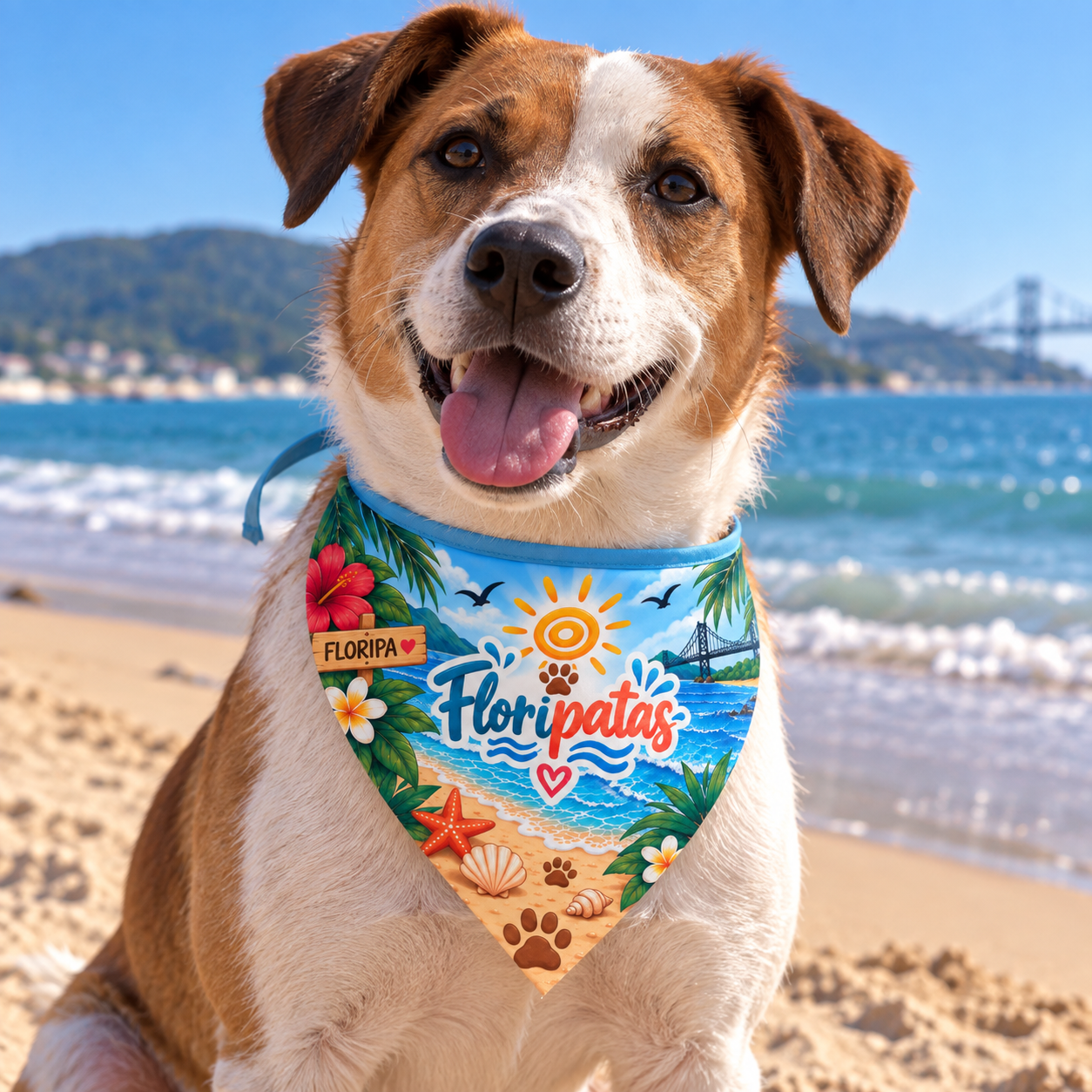 Bandana pet turística de Florianópolis - Modelo 03