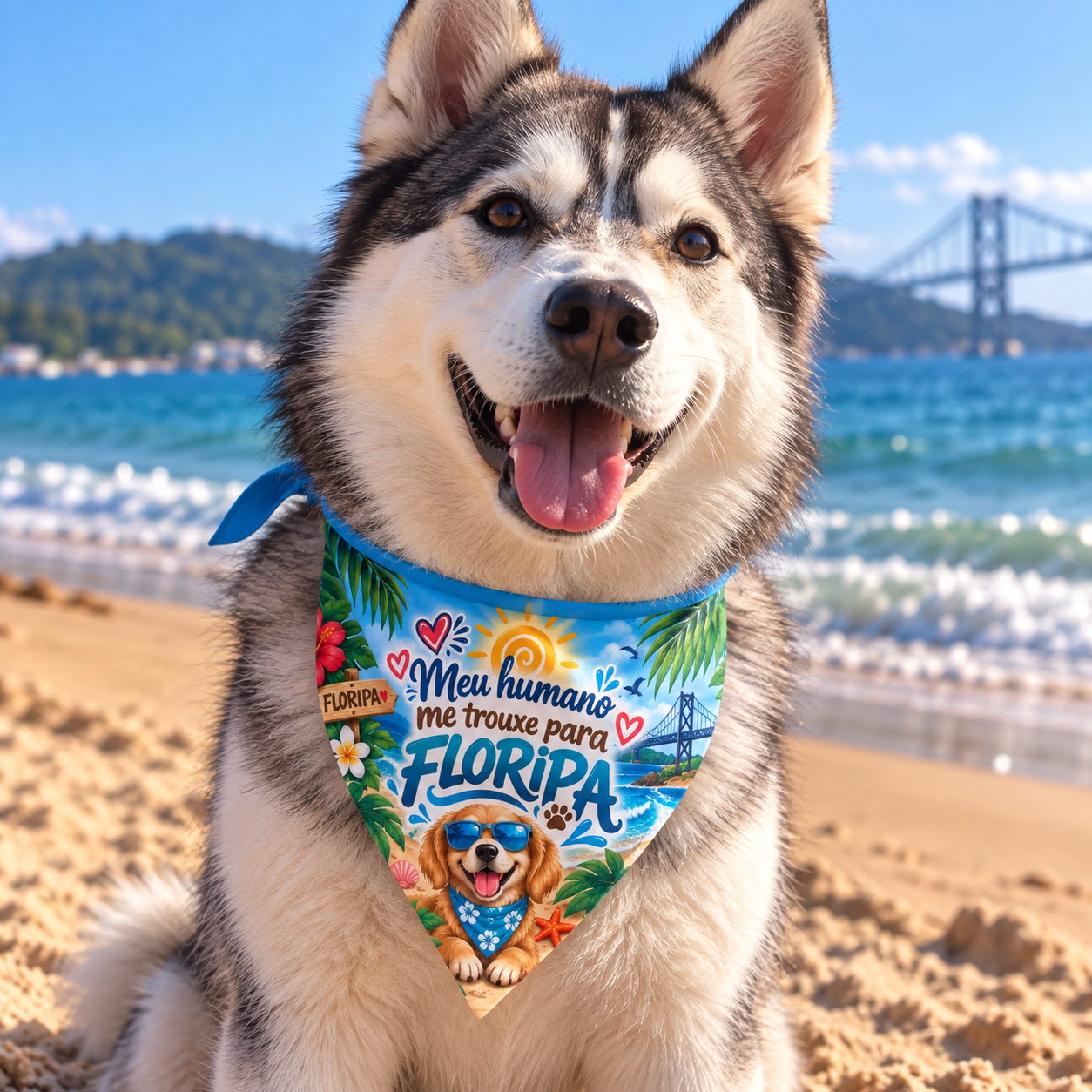 Bandana pet turística de Florianópolis - Modelo 06
