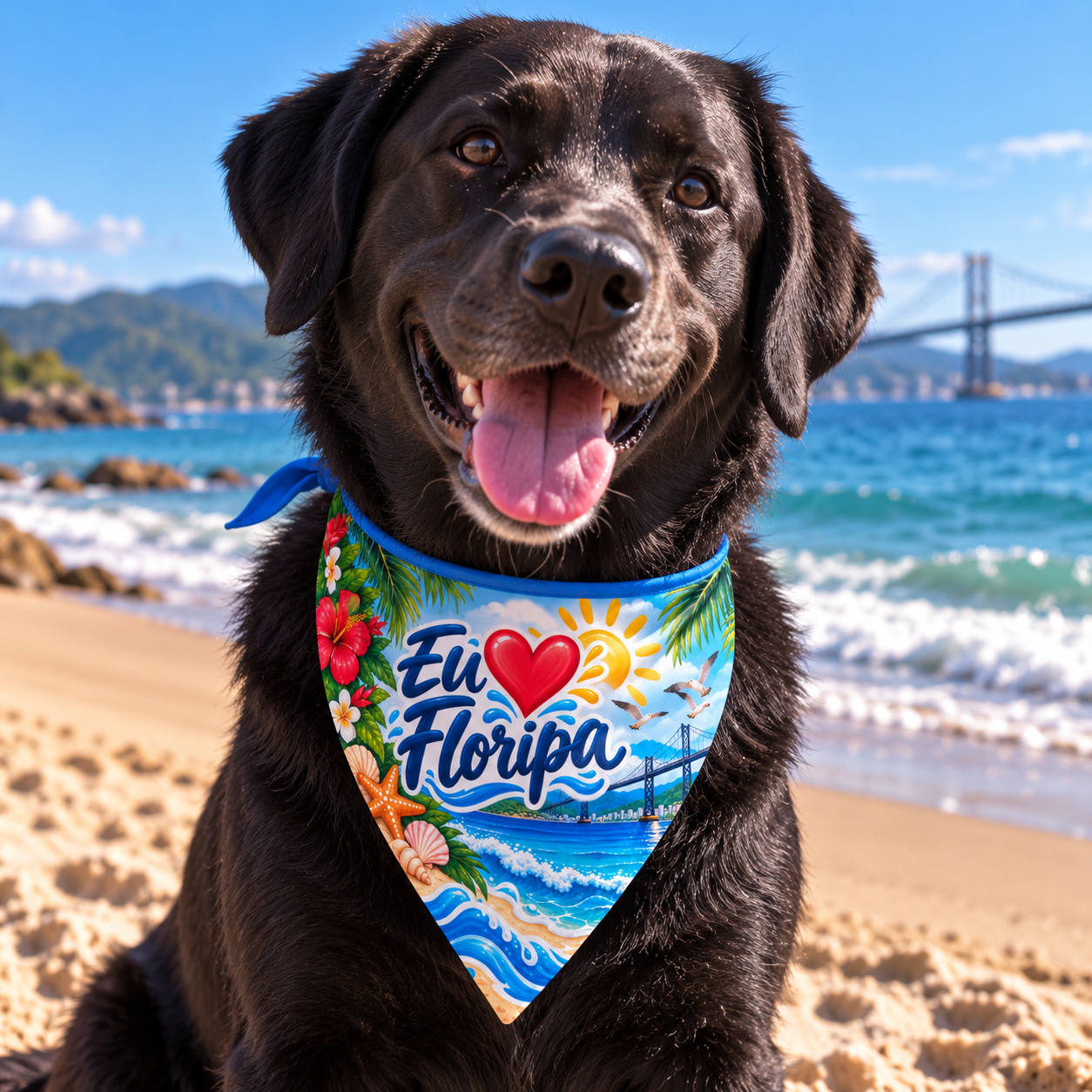 Bandana pet turística de Florianópolis - Modelo 07