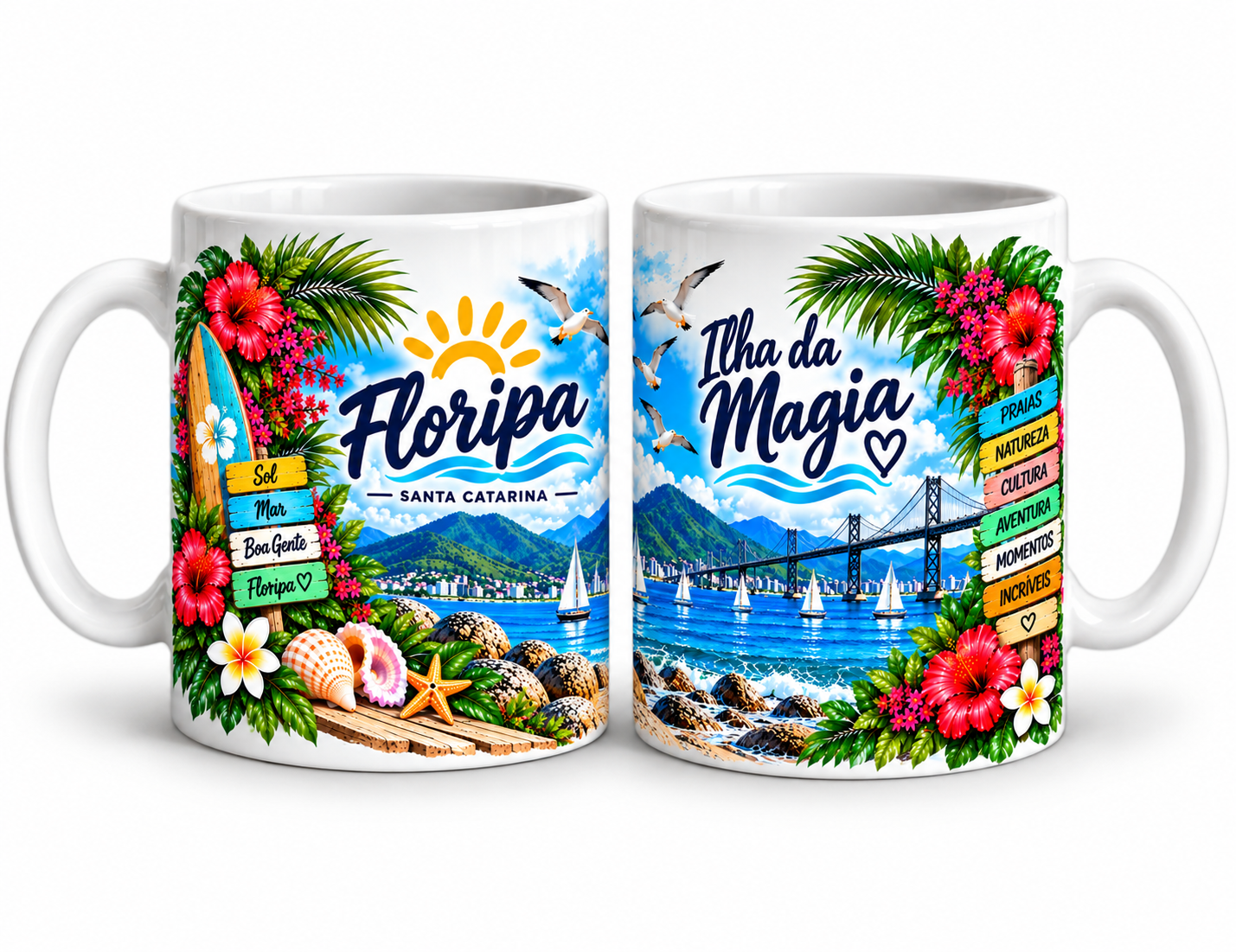 Caneca turística de Florianópolis - Modelo 02
