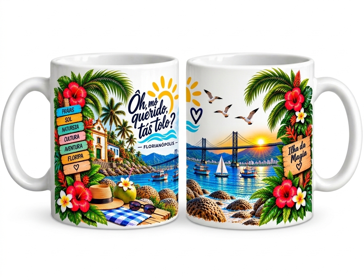 Caneca turística de Florianópolis - Modelo 07
