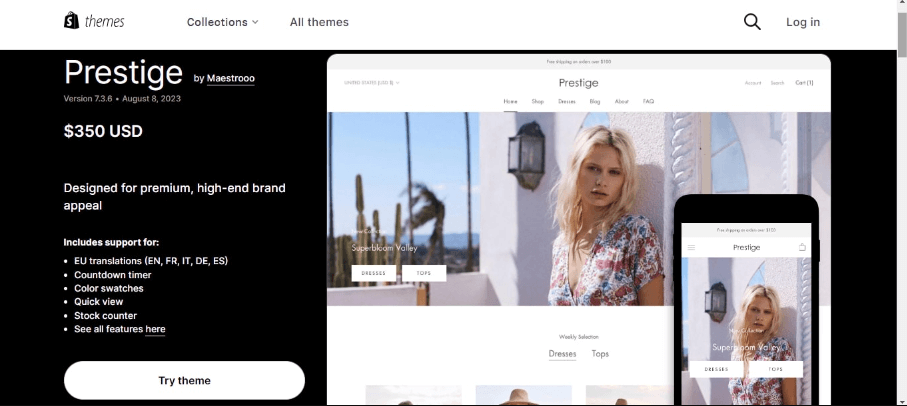 Tema Prestige Shopify