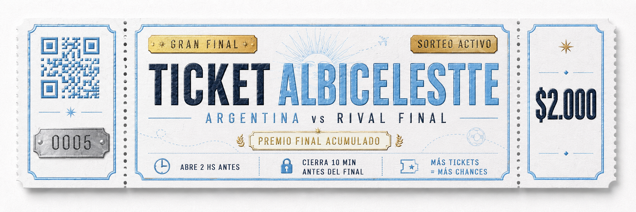 Ticket Albiceleste Argentina vs Espa&ntilde;a