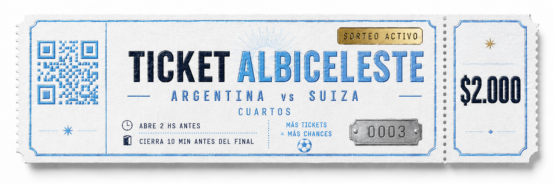 Ticket Albiceleste Argentina vs Suiza
