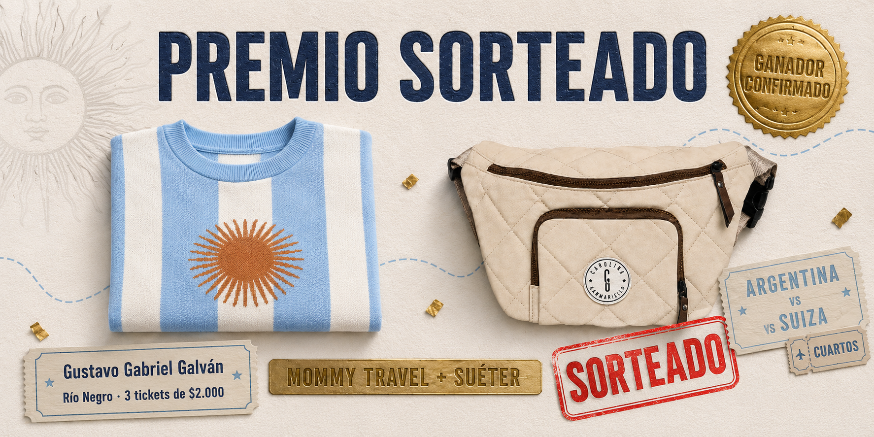 Premio sorteado Argentina vs Suiza