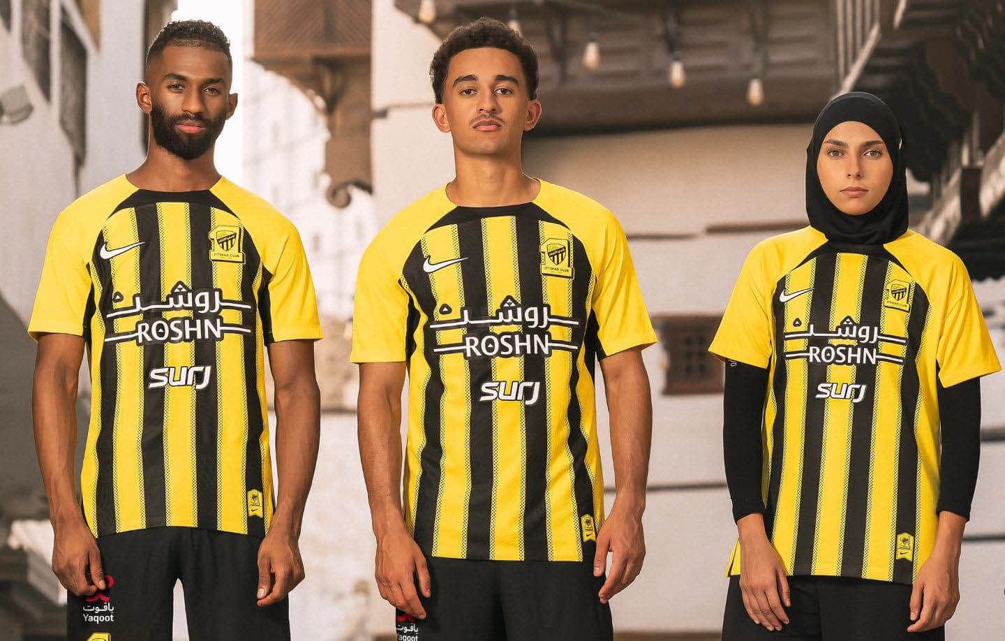 Camisa Al-Ittihad Home 2024/2025 Jogador Masculino Nike Amarelo e Preto