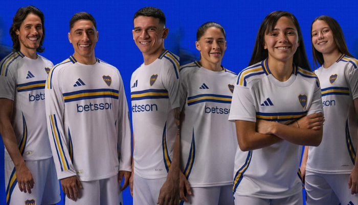 Camisa Reserva Boca Juniors adidas 2024/25 Versão Jogador branca com faixa azul e amarela