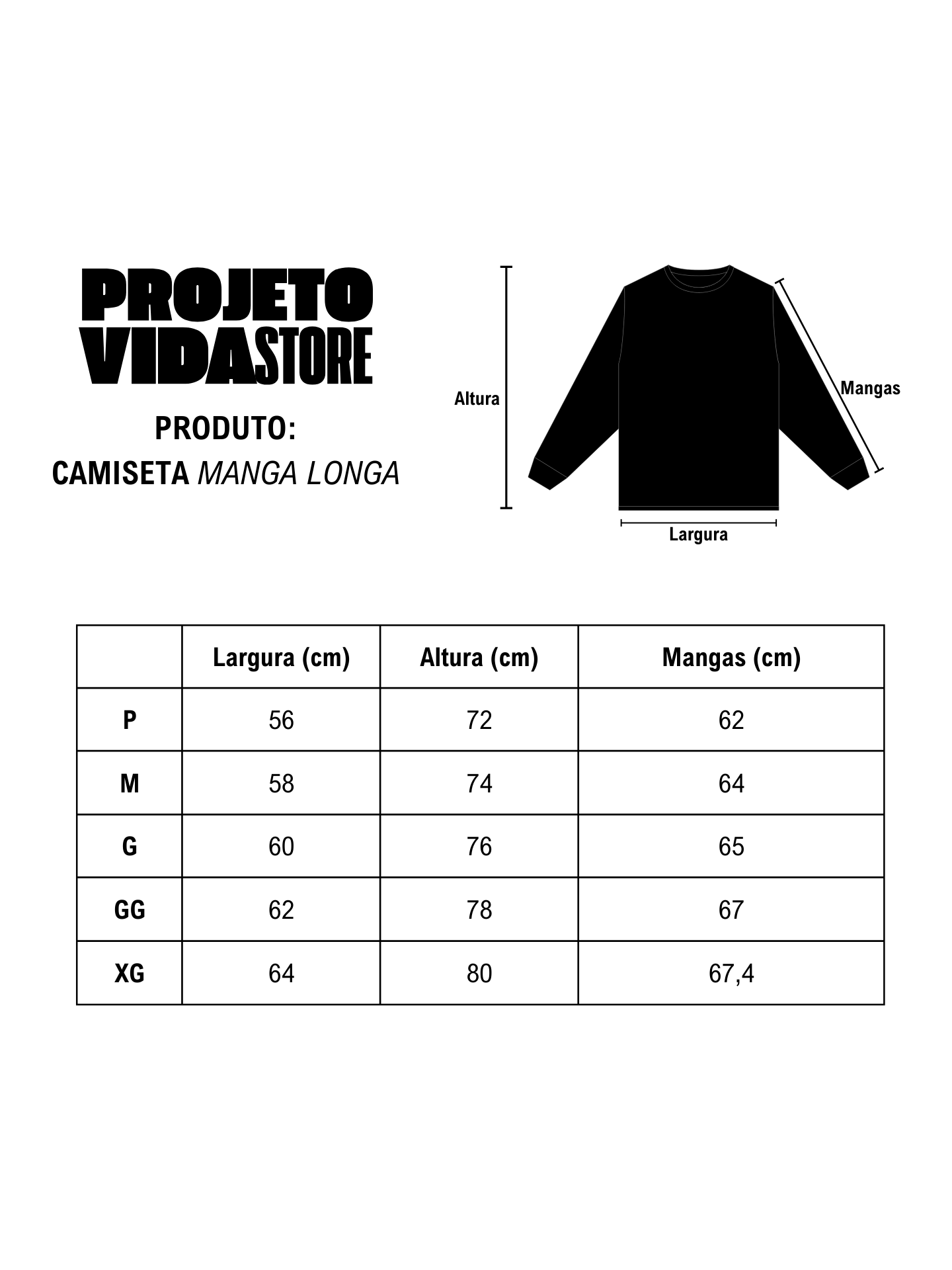 Guia de Medidas Longsleeve