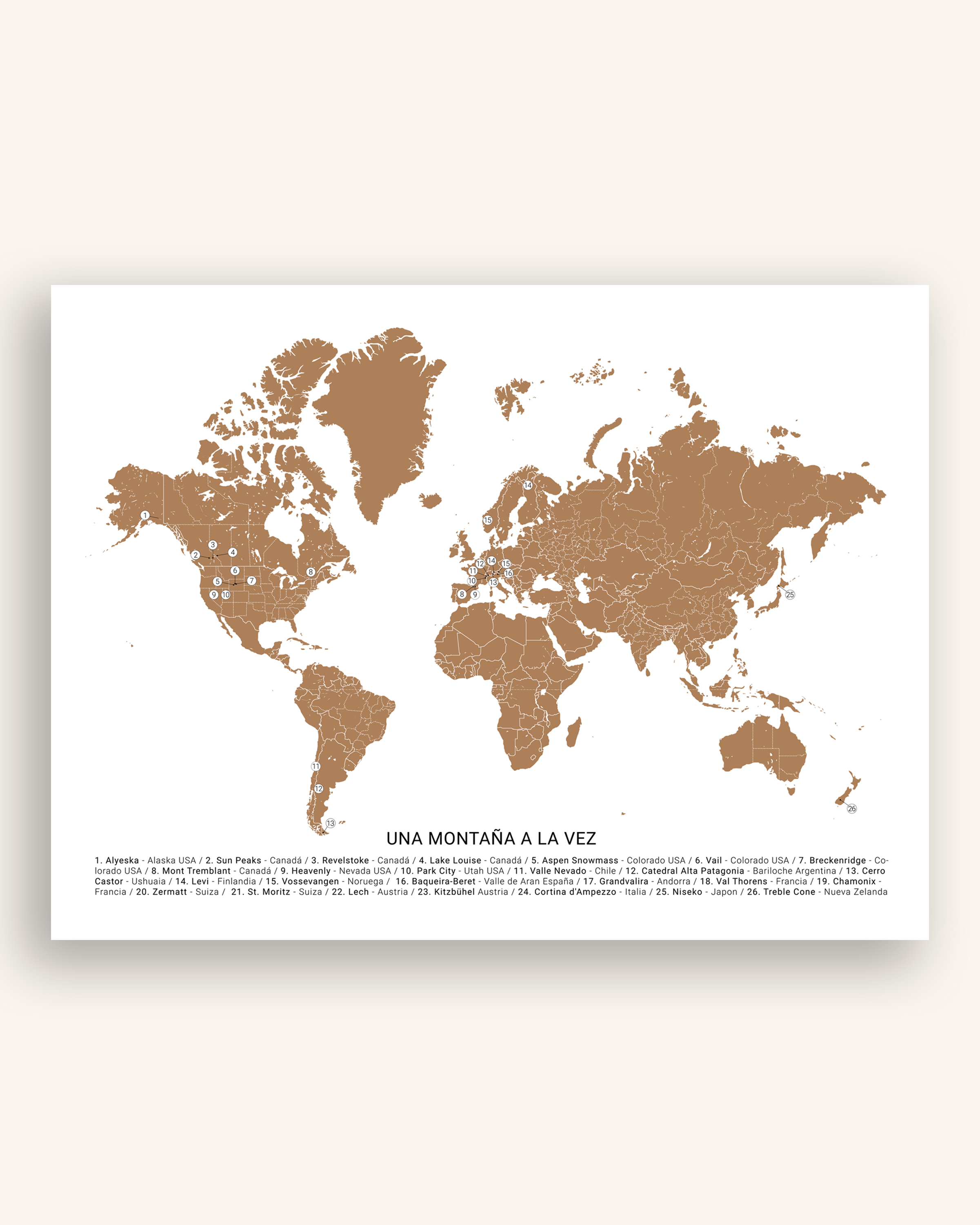 Mapa a medida — catálogo temático de estaciones de esquí del mundo