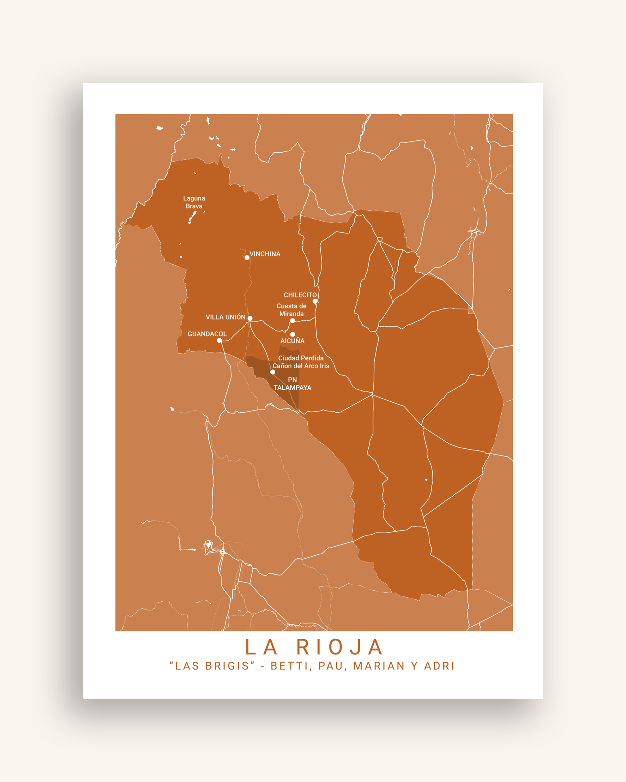 Mapa a medida — viaje en grupo de amigas