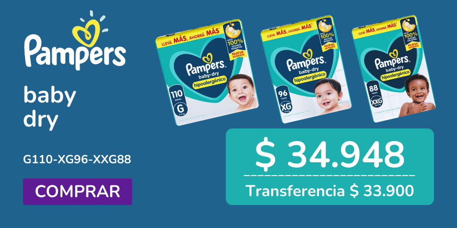 Banner de la promoción de Pampers Baby Dry