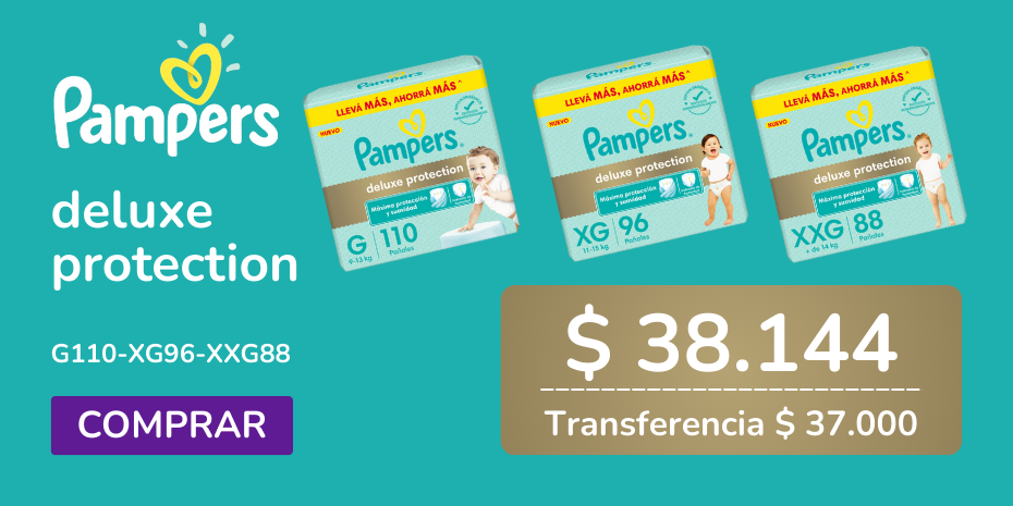 Banner de la promoción de Pampers Deluxe Protection