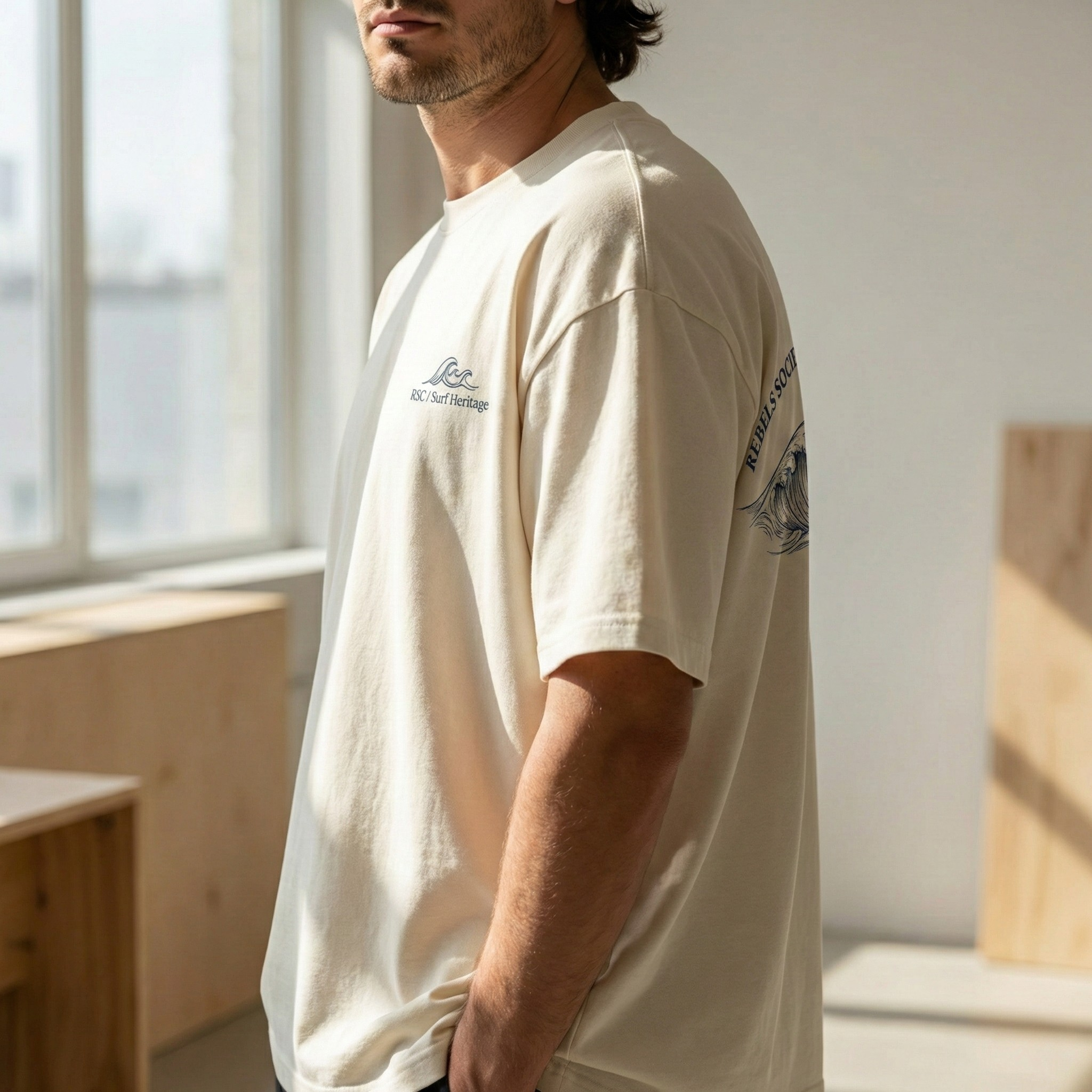 Detalle lateral T - Shirt Over The Endless Wave