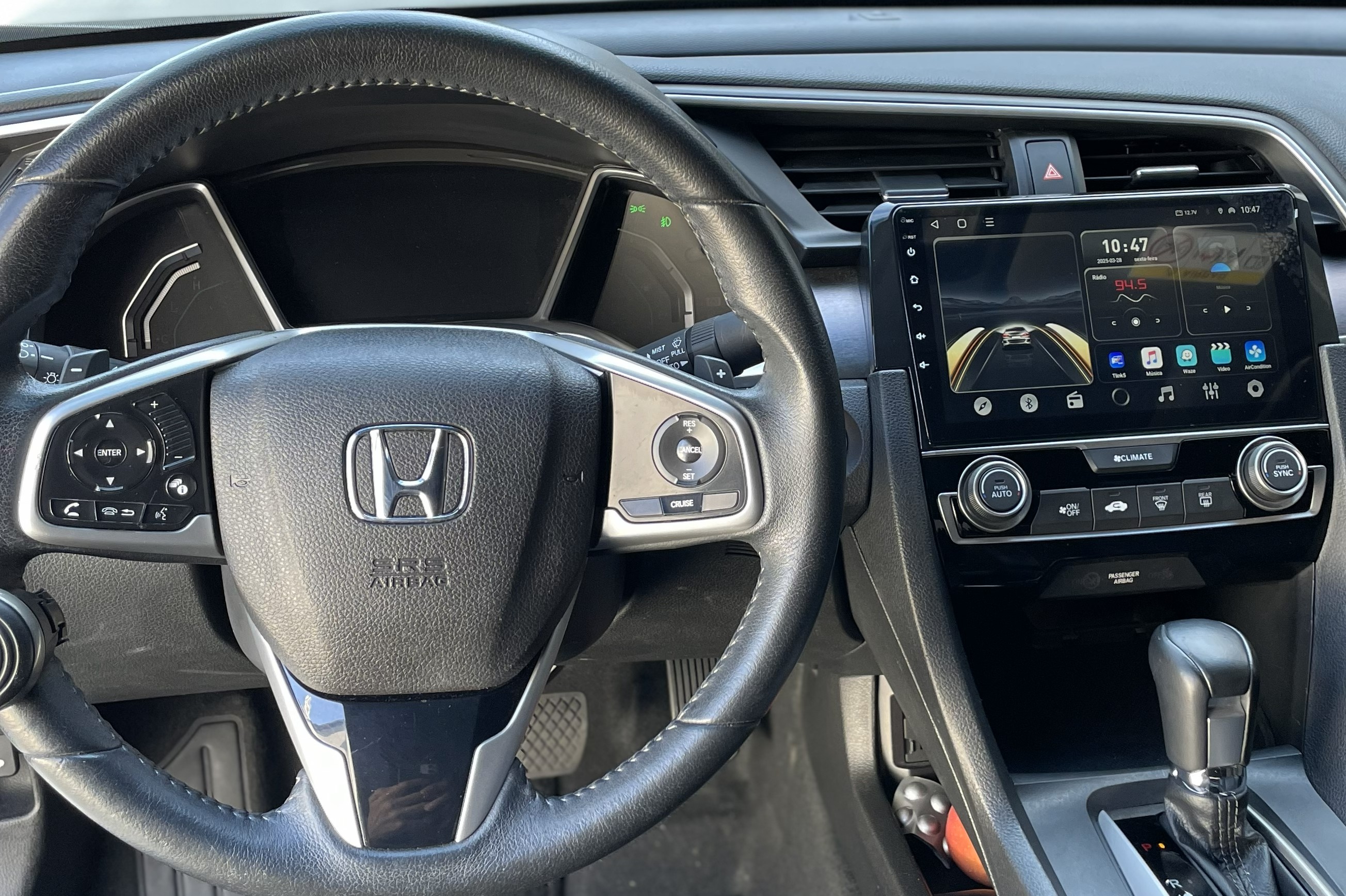 Controles do volante Honda funcionando perfeitamente.