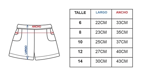 TALLE SHORT NENA ALGODON