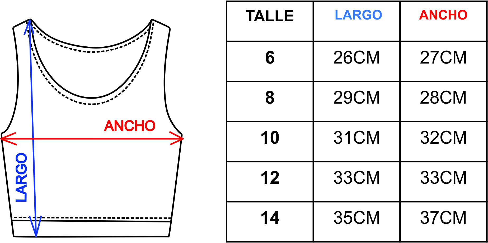 TALLES TOP NENA