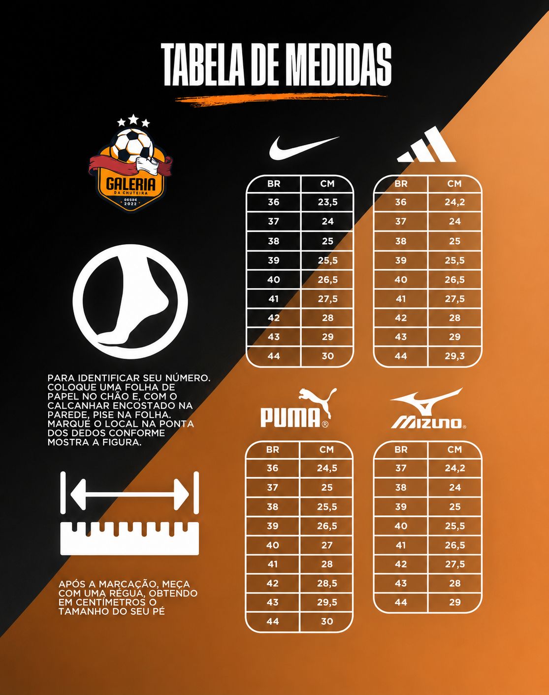TABELA DE MEDIDA