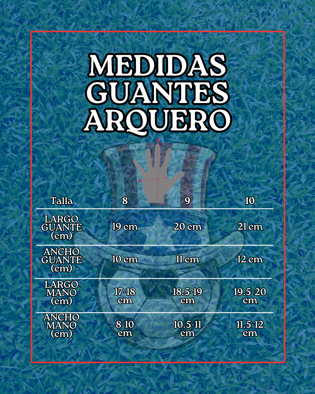 medidas guantes de arquero