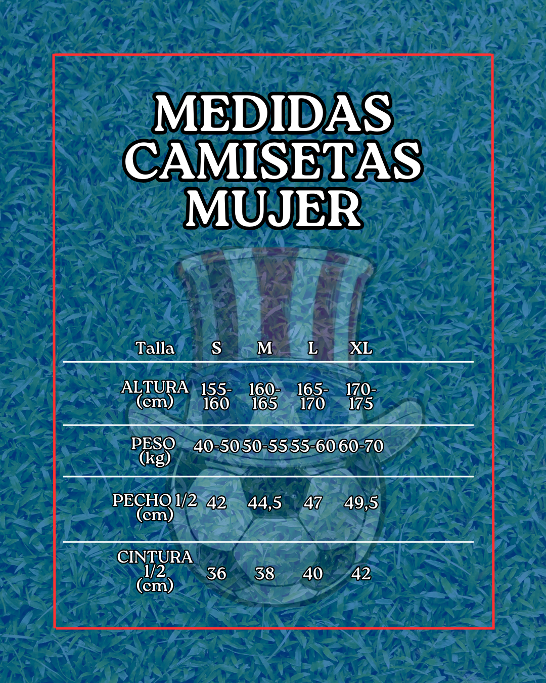 medidas camisetas de mujer