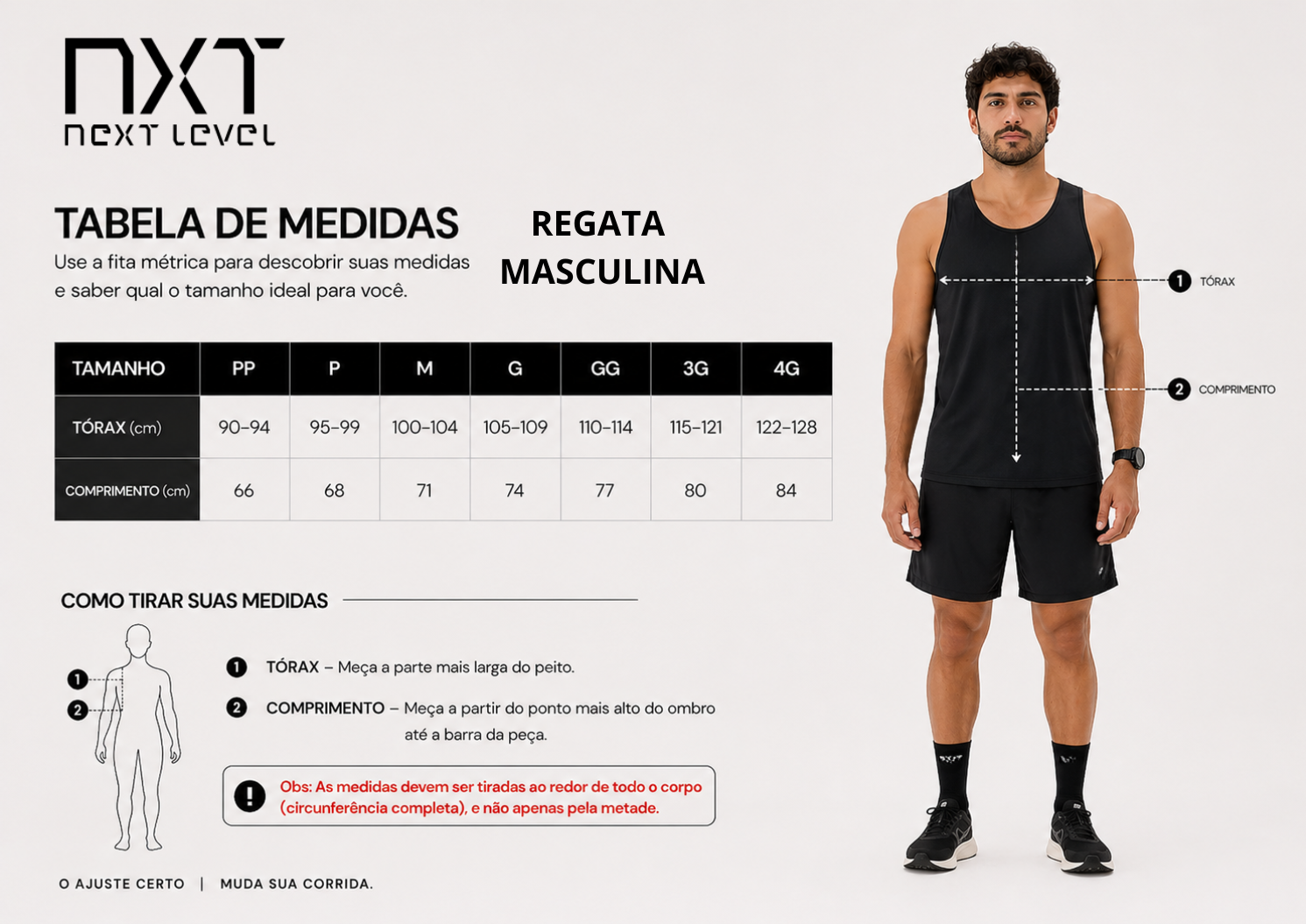 Tabela de Medida - Camiseta Mas