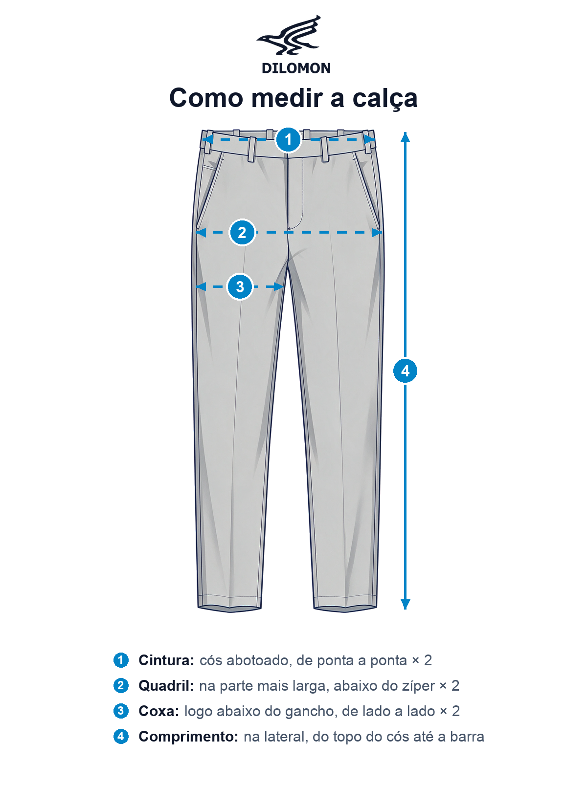 Guia de medidas - calca