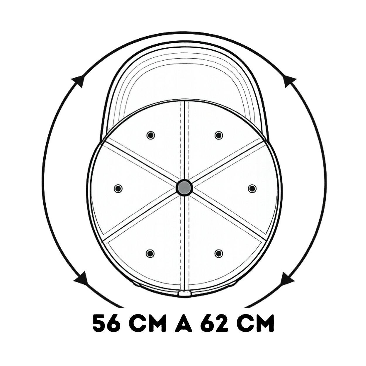 Ilustra&ccedil;&atilde;o da circunfer&ecirc;ncia do bon&eacute; Konz&aacute;
