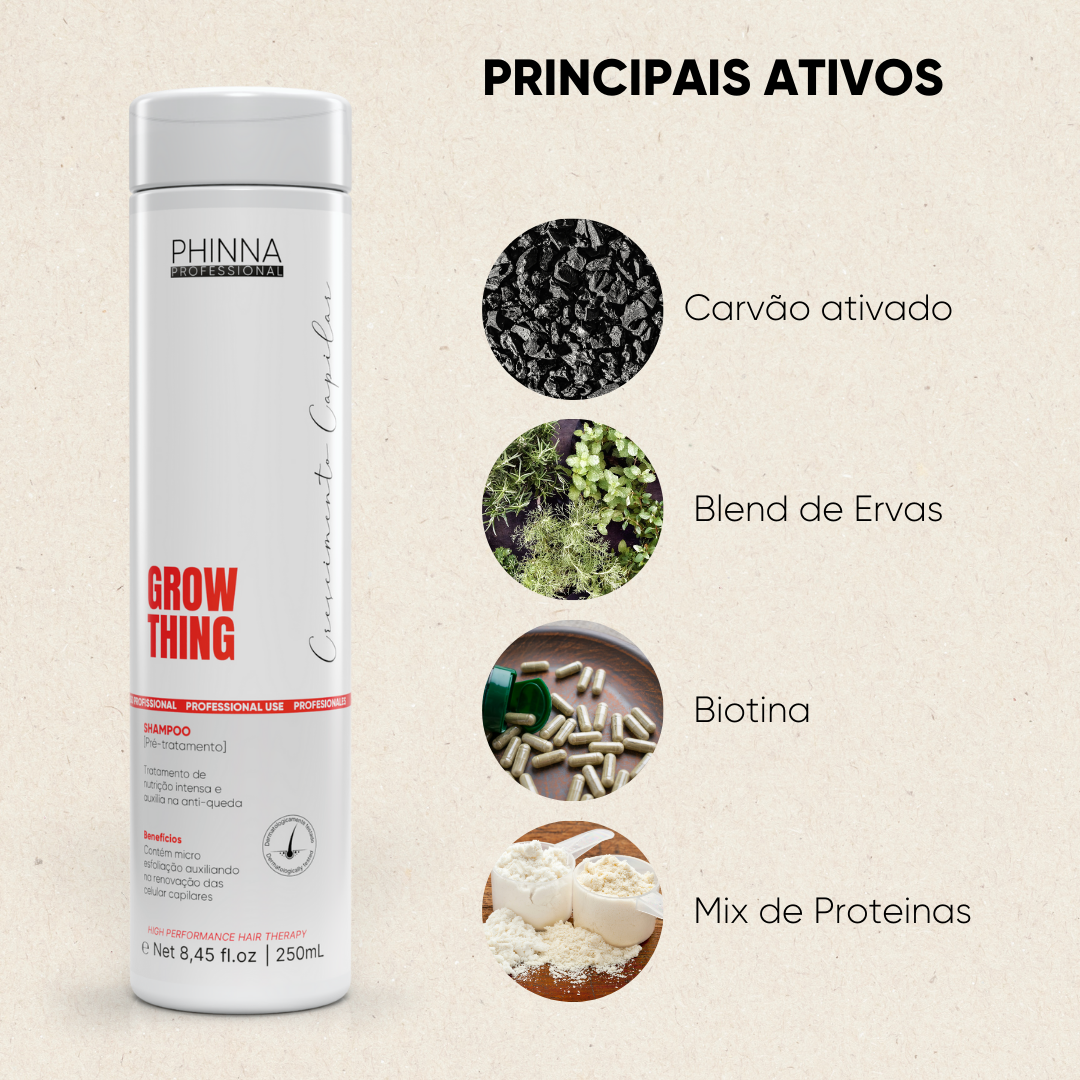 Growthing Crescimento e fortalecimento kit 4 produtos + Sweet Grow 60 Gomas