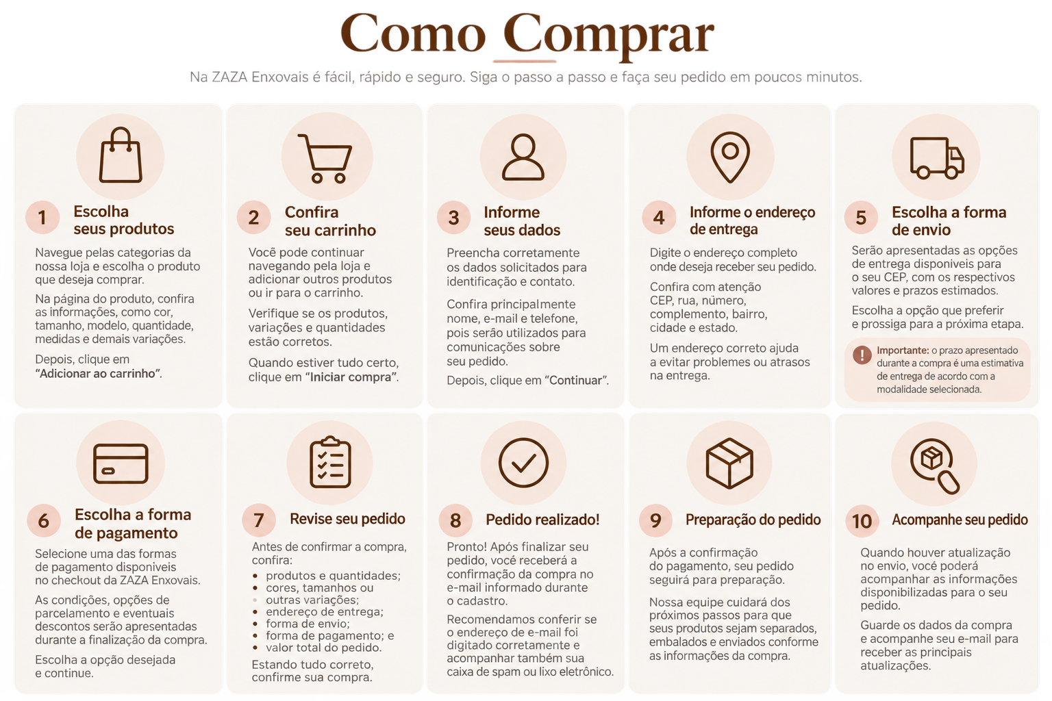 Como comprar na ZAZA Enxovais - passo a passo para fazer seu pedido online