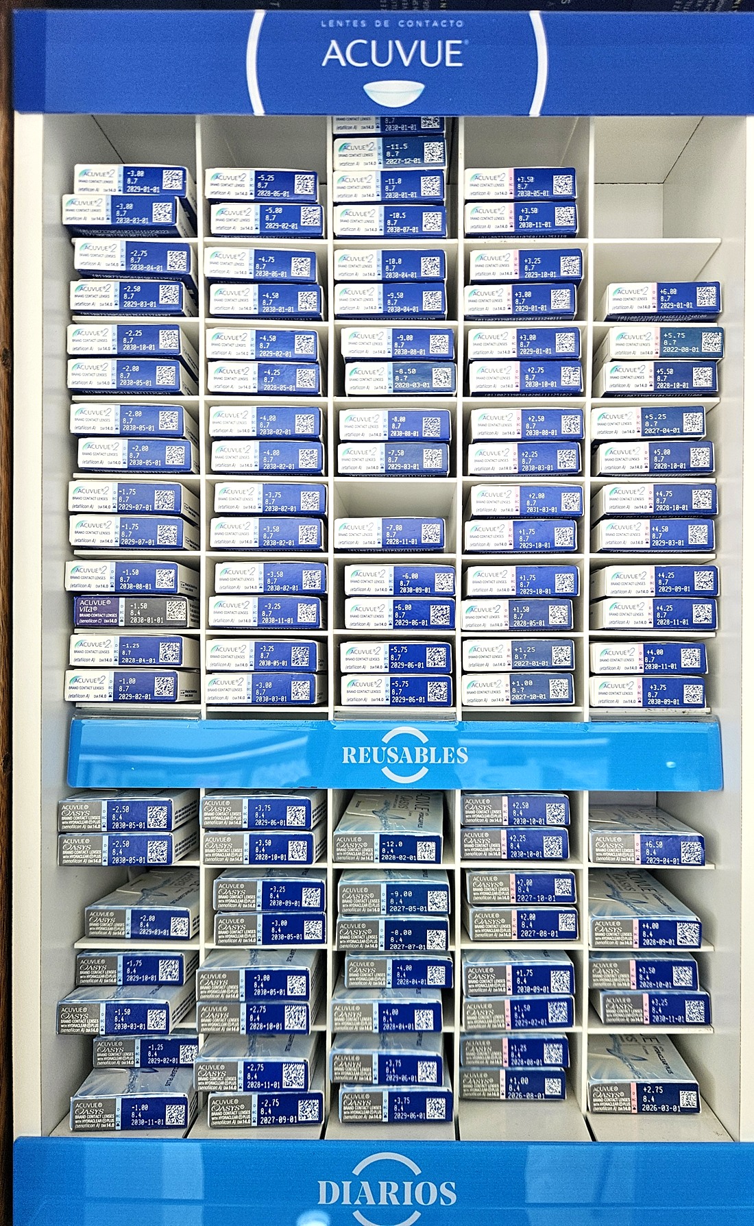 Stock de lentes de contacto Acuvue