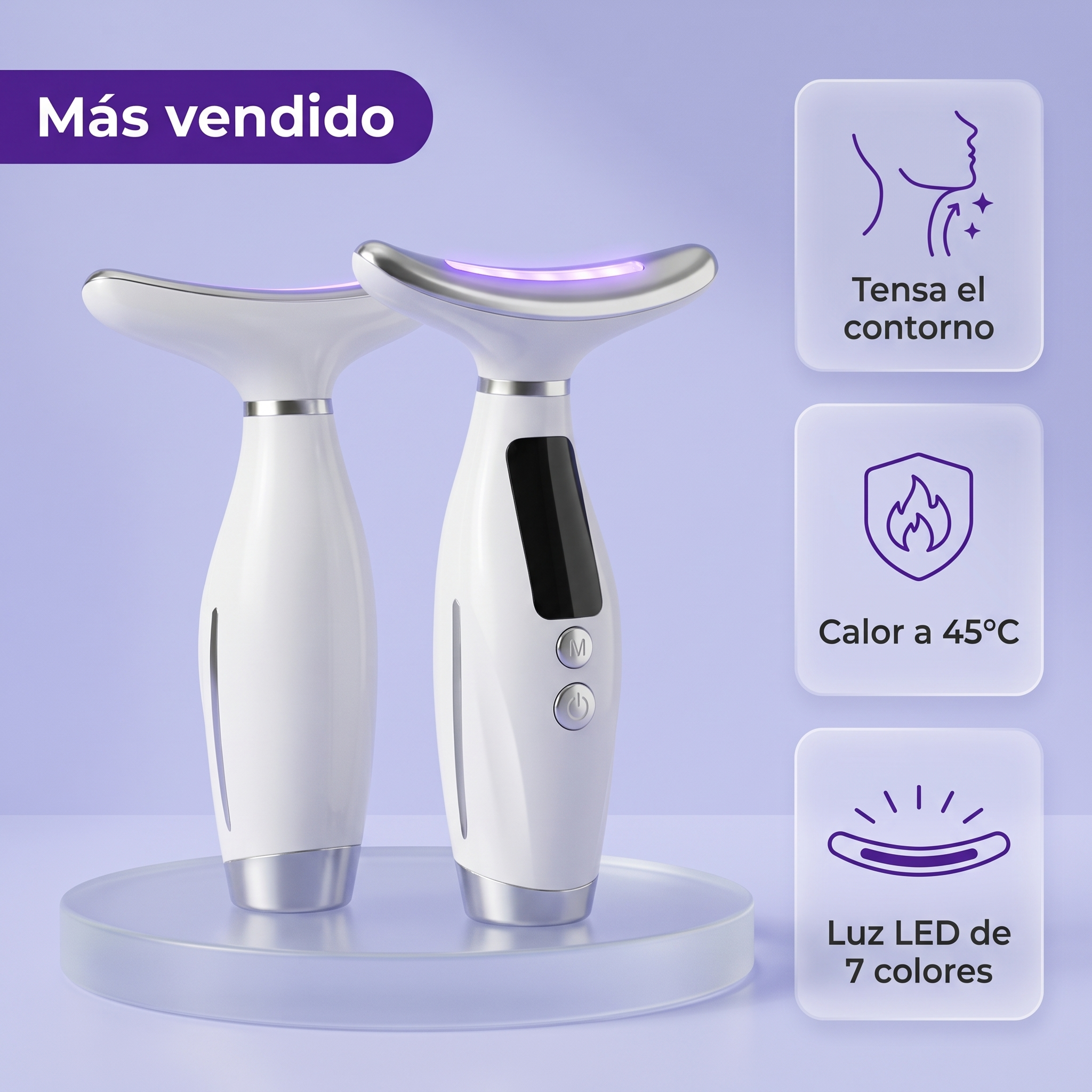 LIFTNOW, masajeador facial EMS con luz LED y calor