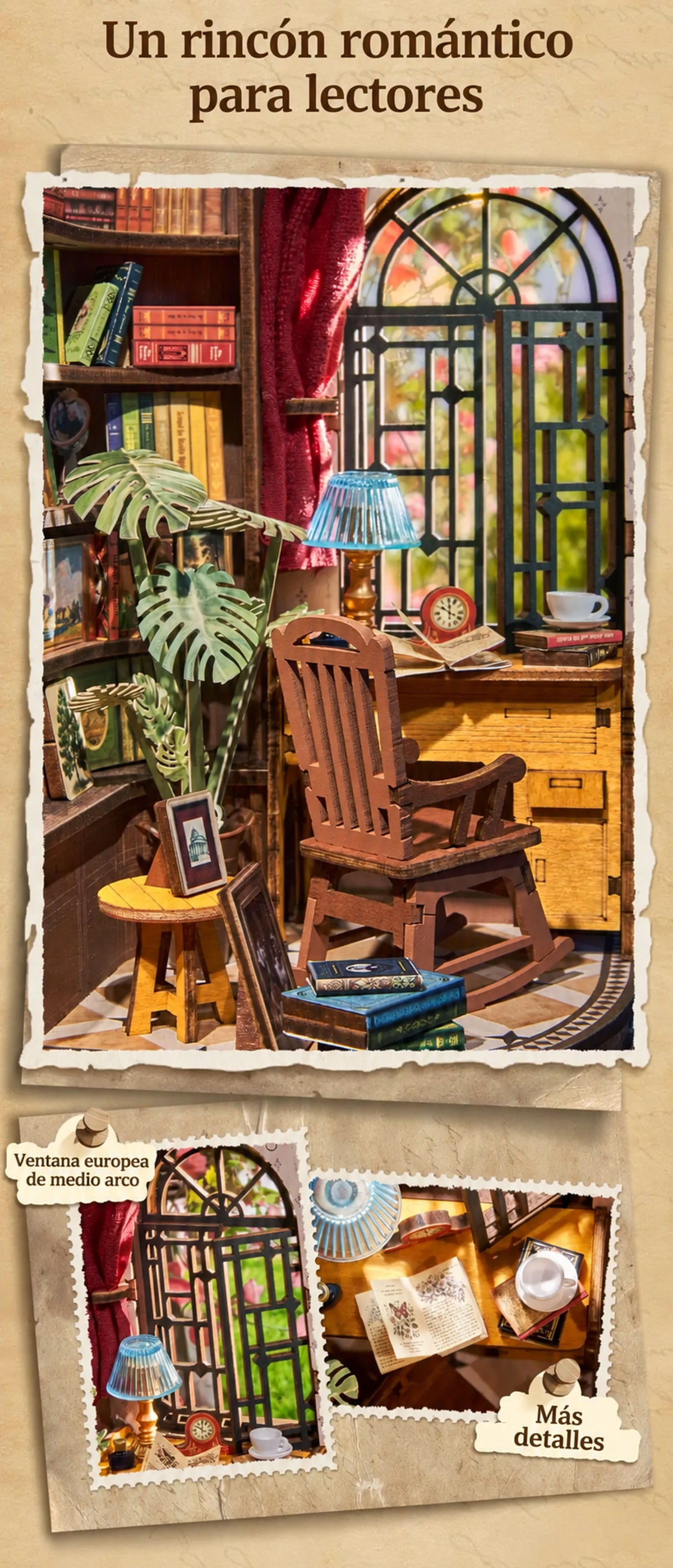 Book Nook Rolife TGE02 &ndash; rinc&oacute;n rom&aacute;ntico para lectores