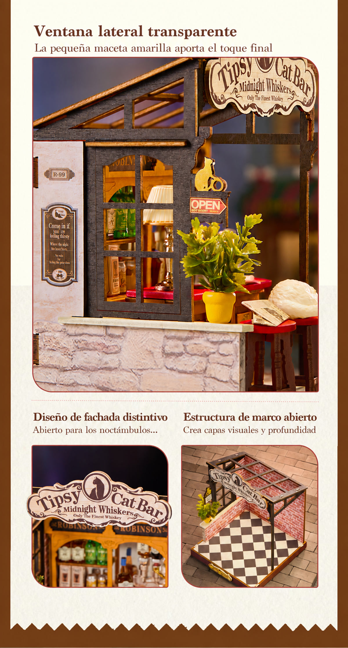 Tipsy Cat Bar Rolife DS054 &ndash; estructura abierta