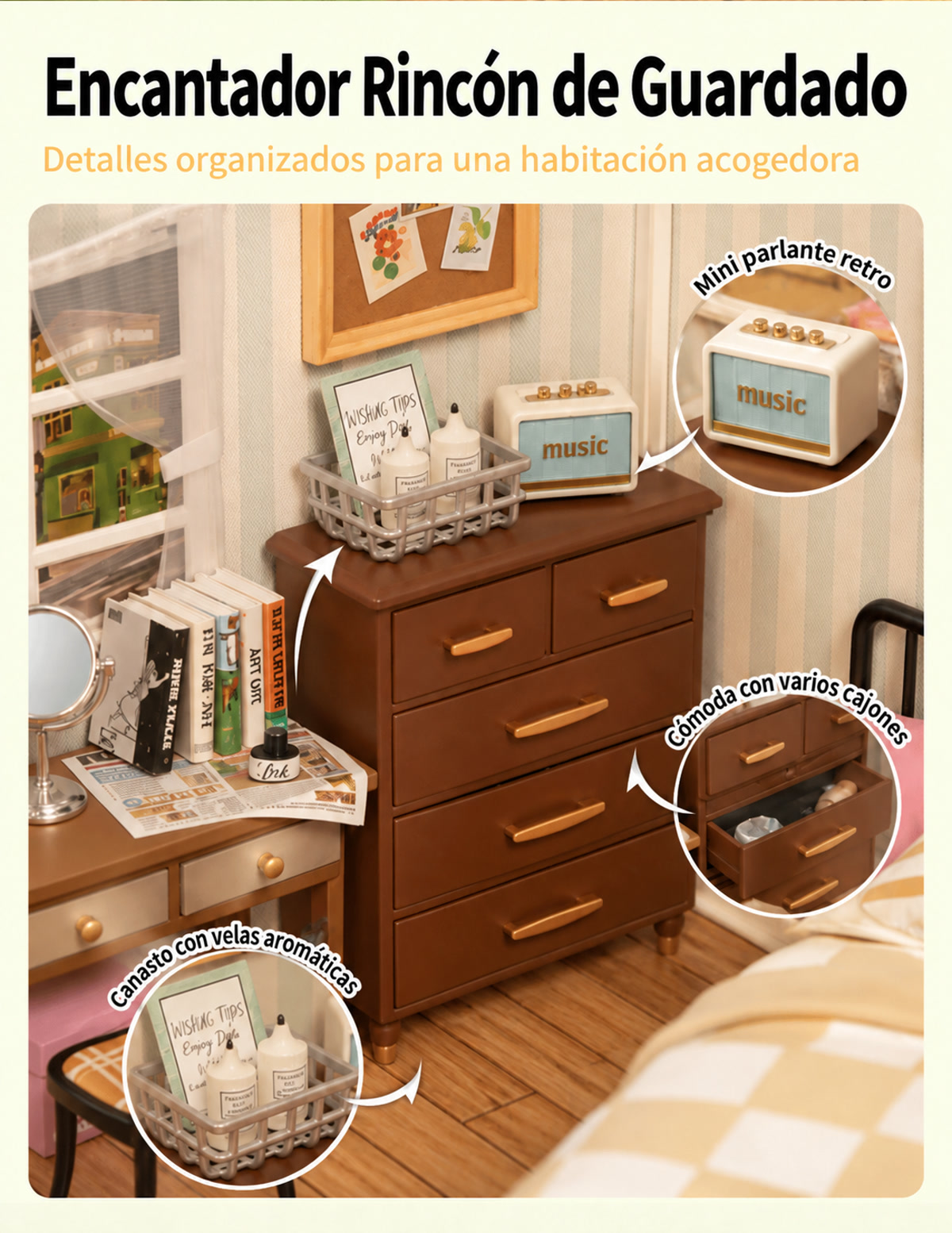 Dormitorio de Dulces Sue&ntilde;os Rolife DW009 &ndash; rinc&oacute;n de guardado