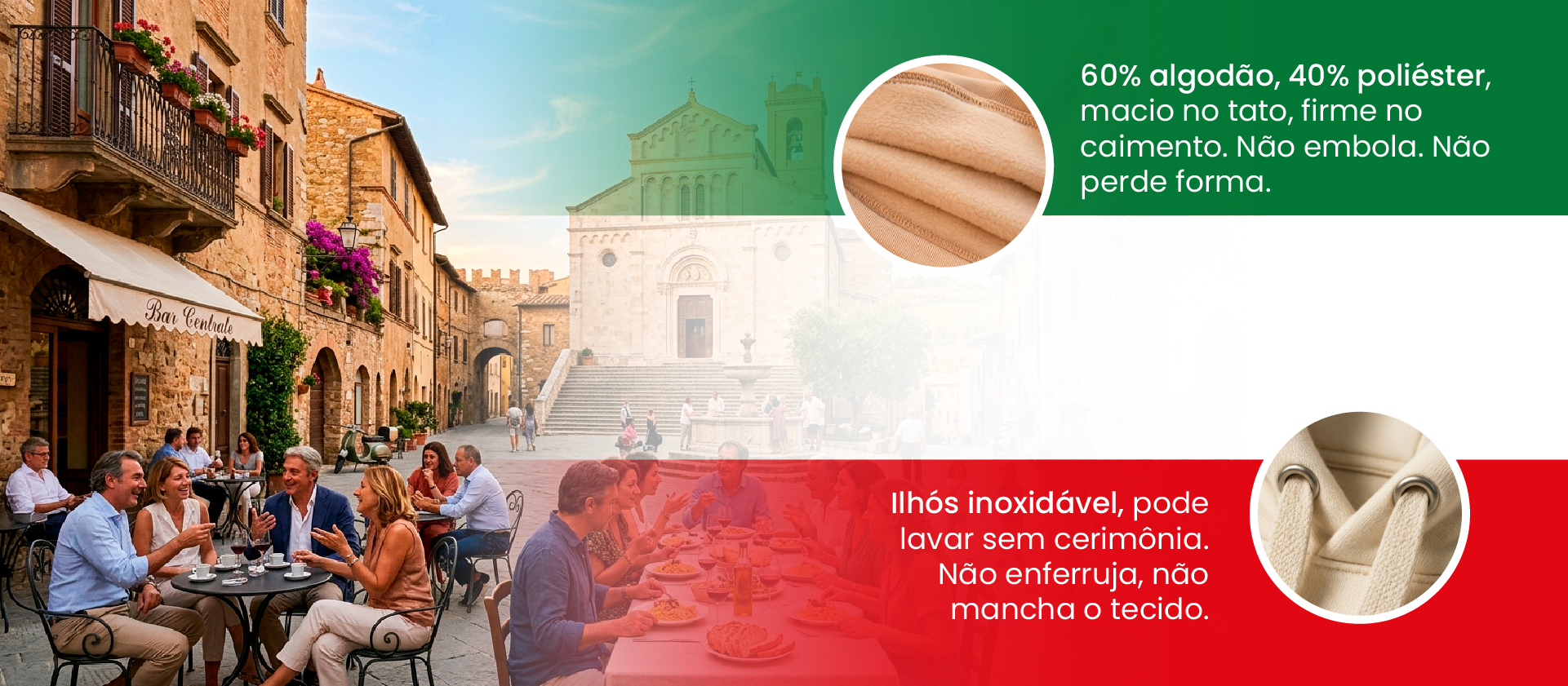 moletom italy tecido 310 de gramatura 60% algod&atilde;o ilhos inixidavel allvision