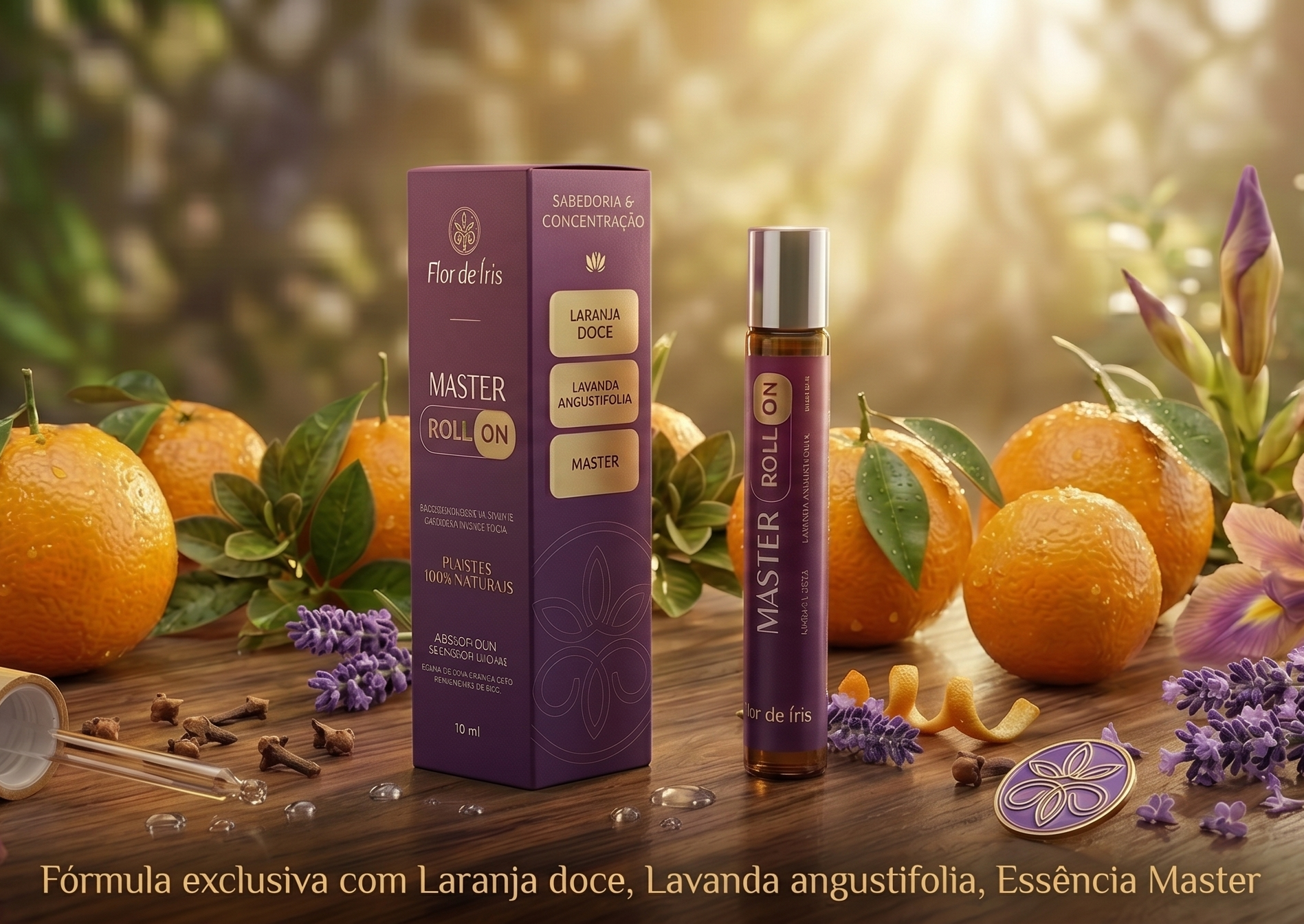 Master Roll on I &Oacute;leo essencial de laranja doce, lavanda e ess&ecirc;ncia floral