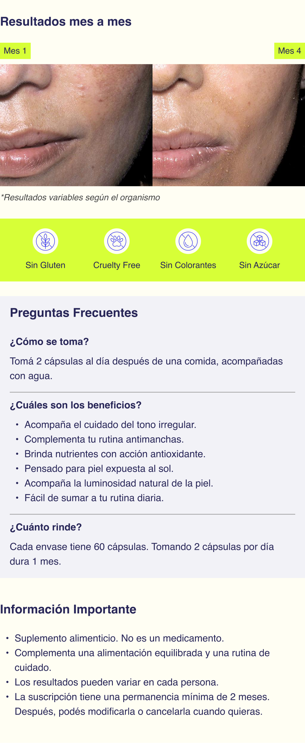 &ldquo;LumiCare de Toci Wellness, suplemento dietario para acompa&ntilde;ar el cuidado de la piel con manchas y tono irregular.&rdquo;