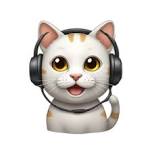 gato com fone de ouvido | AI Emoji Generator