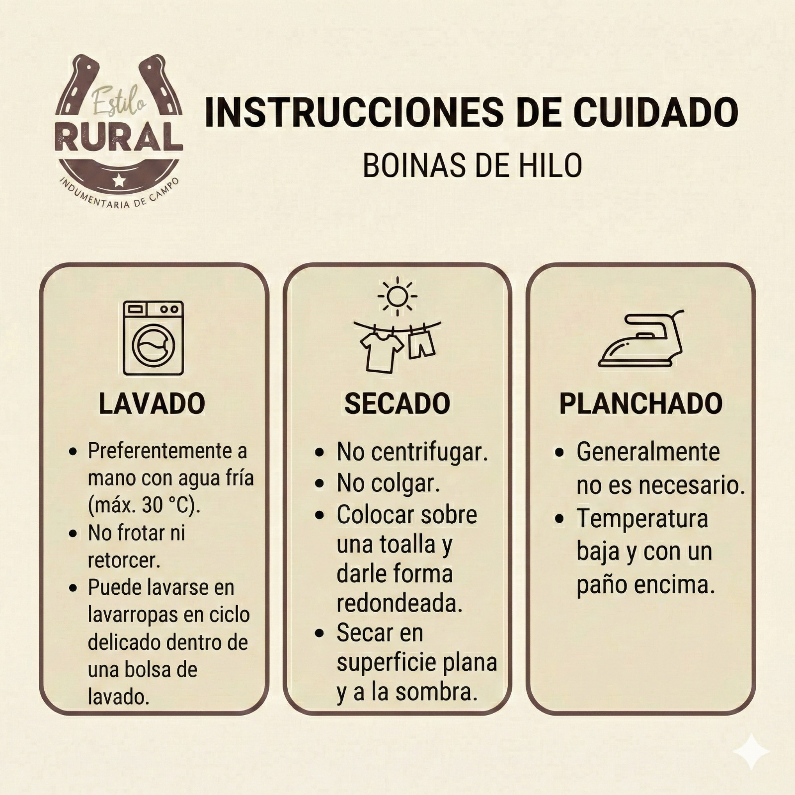 Cuidados - Boinas de Hilo