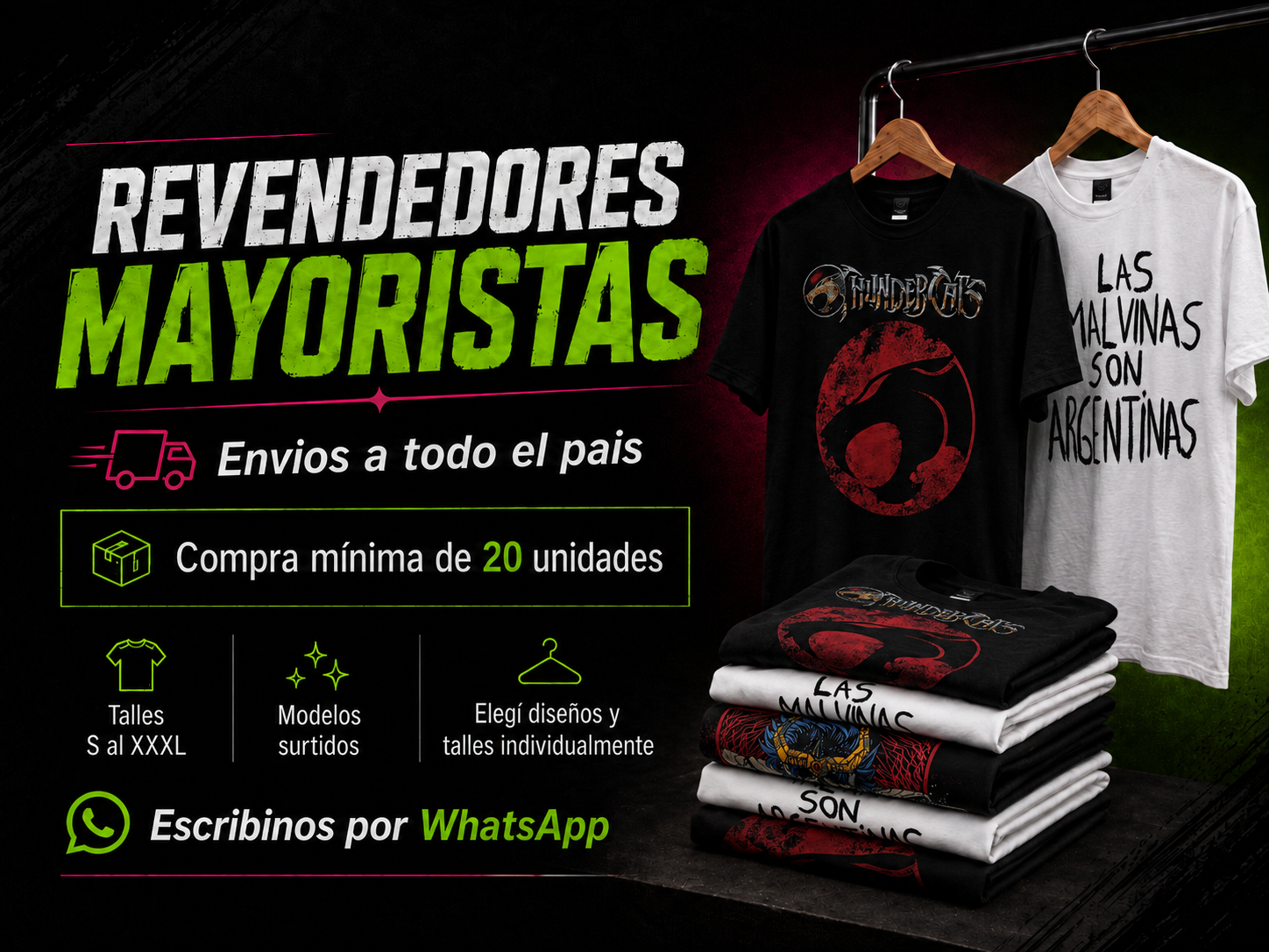 Revendedores mayoristas de remeras estampadas