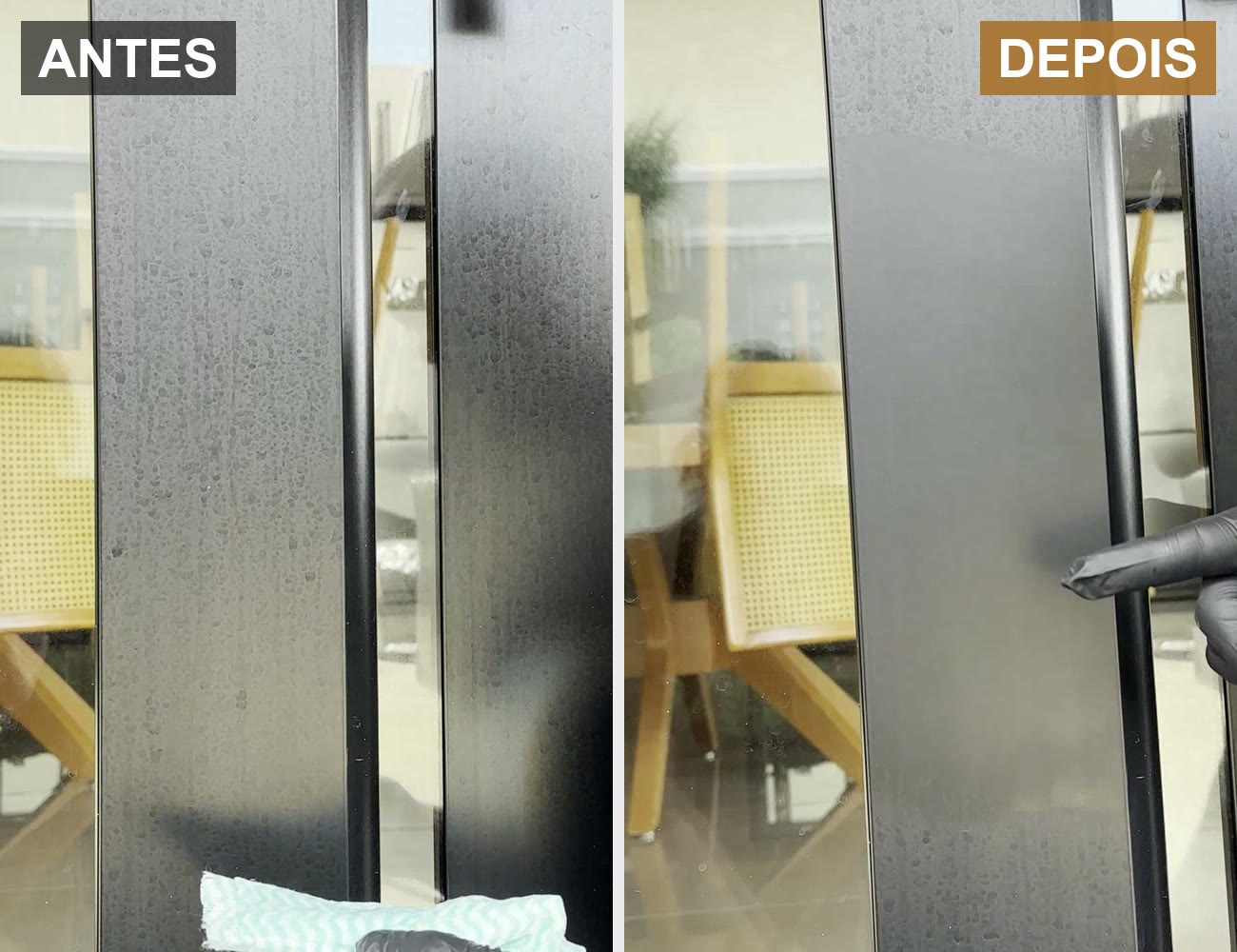 Esquadria preta antes e depois do Apache &mdash; de manchada e oxidada para preto restaurado