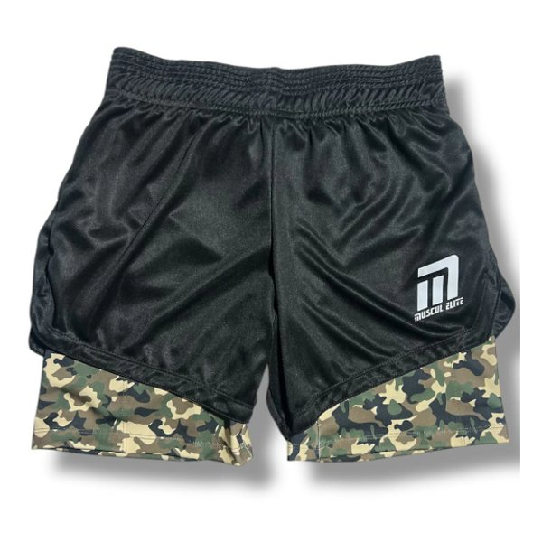 Short con calza camuflado verde
