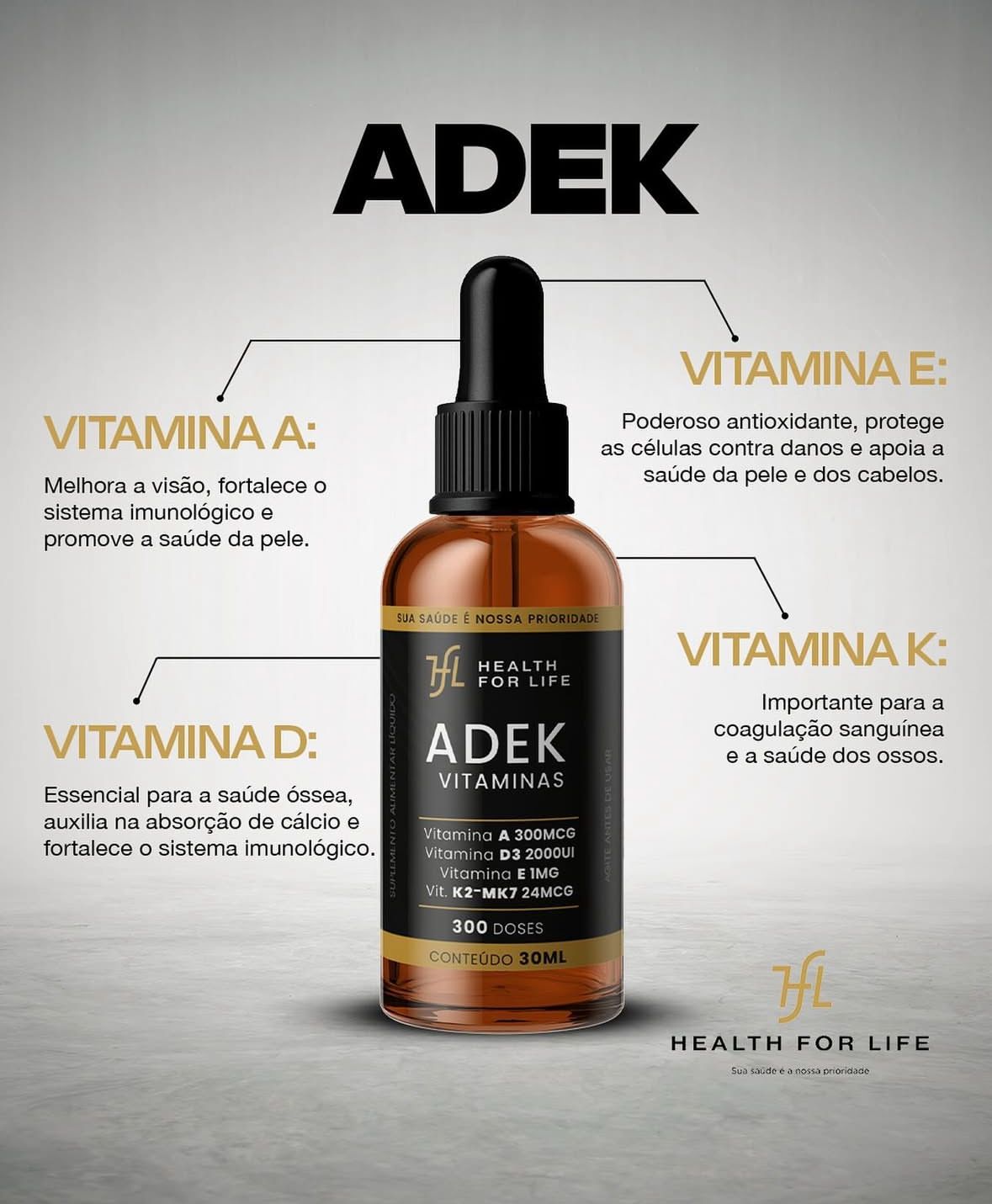 ADEK ( VITAMINAS A-D-E-K2) - Comprar em Health for Life