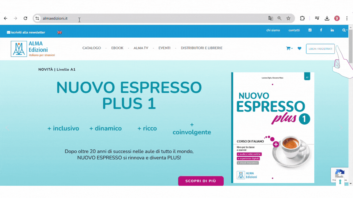 Click en Login/Registrati