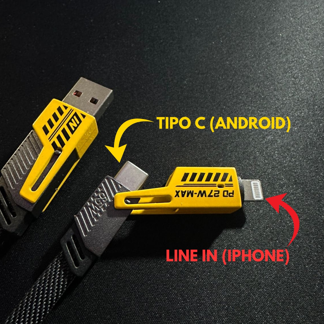 Cable Reforzado Usb C Carga Rapida 4 En 1 Megan Tech 120cm | MercadoLibre