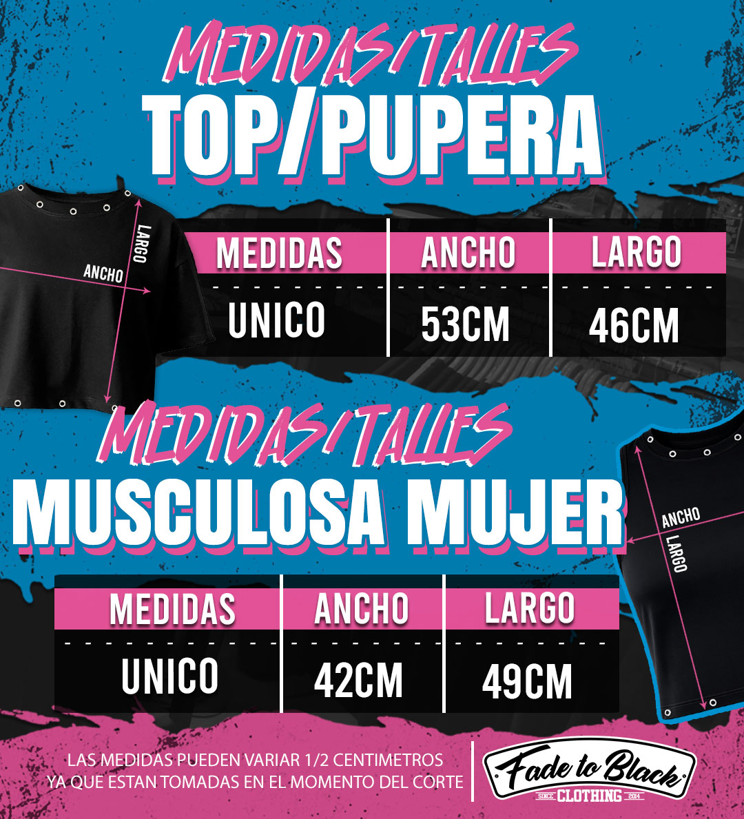 Guia Talles Tops y Musculosas M