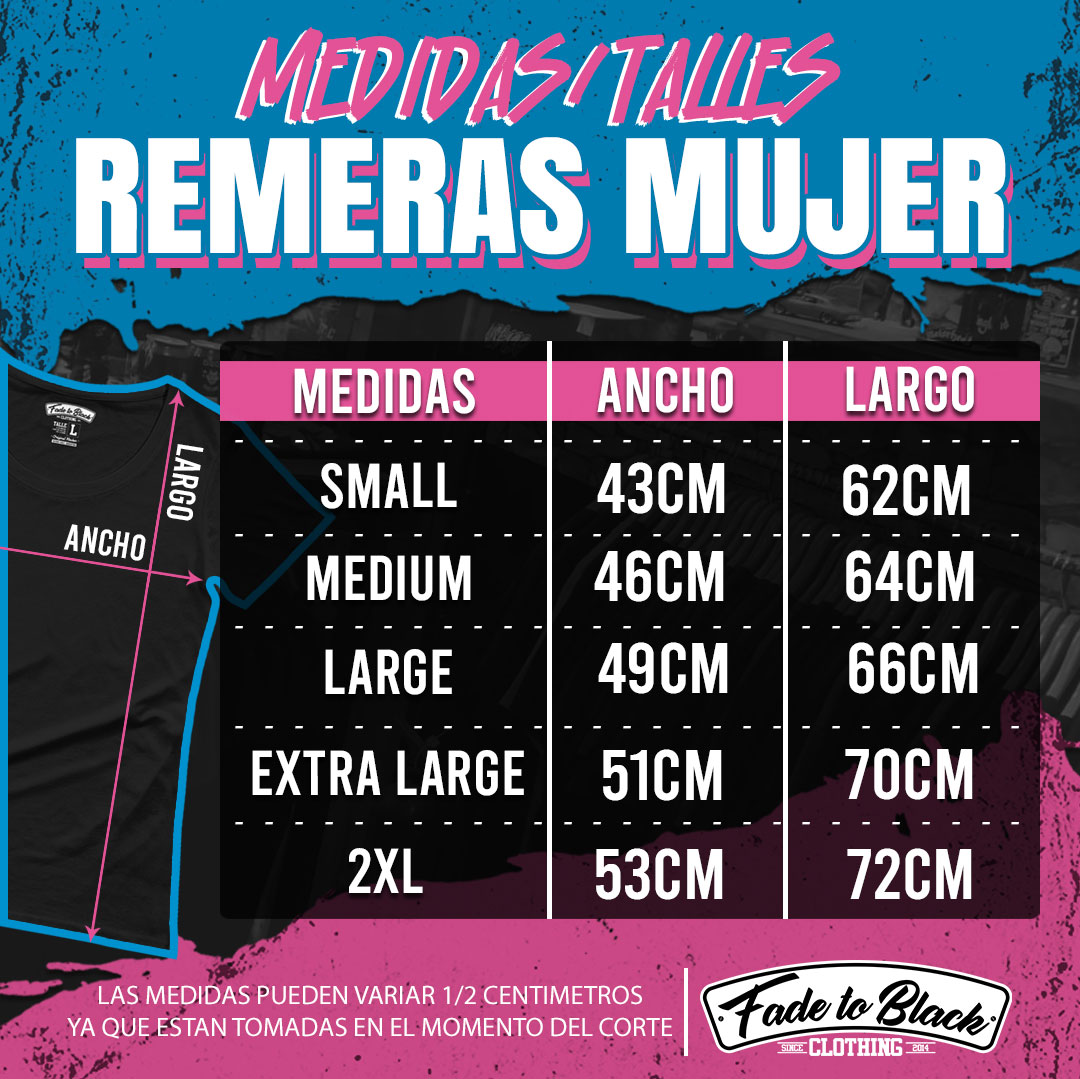 Guia talles Remeras Mujer